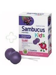 Sambucus Kids Lizaki, smak malinowy, 5 sztuk