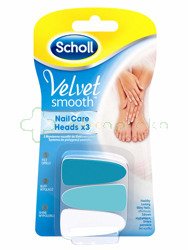 Scholl, Velvet Smooth, 3 wymienne nasadki do Elektronicznego systemu do pielęgnacji paznokci