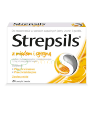 Strepsils z miodem i cytryną, 24 pastylki do ssania