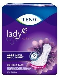 TENA Lady Maxi Night, Wkłady anatomiczne dla kobiet, 6 sztuk