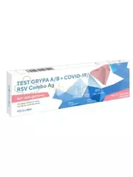 Test Grypa A/B + COVID-19/RSV Combo Ag, test antygenowy na obecność 4 wirusów, 1 sztuka