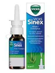 Vicks Sinex Aloes i Eukaliptus, 0,5 mg/ml, aerozol do nosa, 15 ml