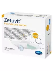 Zetuvit Plus Silicone Border, opatrunek z superabsorbentem, 17,5 x 17,5 cm, 1 sztuka