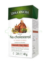 Zioła Mnicha, polecane Na Cholesterol, zioła do zaparzania w saszetkach, 20 saszetek po 2 g