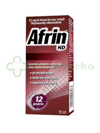 Afrin ND 0,5 mg/ml, aerozol do nosa, 15 ml | DATA WAŻNOŚCI 30.11.2024