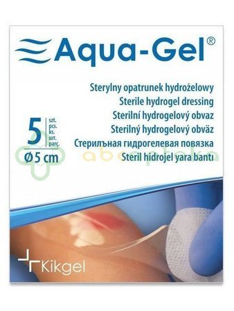 Aqua-Gel, sterylny opatrunek hydrożelowy (krążek), 5 cm, 1 sztuka |DATA WAŻNOŚCI 31.08.2024