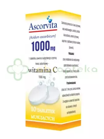 Ascorvita 1000 mg, 10 tabletek musujących    