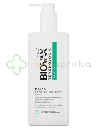 Biovax Trychologic, Wypadanie, maska do włosów i skóry głowy, 200 ml