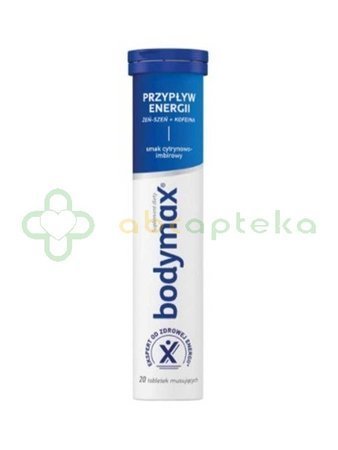 Bodymax Przypływ energii, smak cytrynowo-imbirowy, 20 tabletek musujących