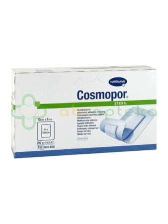 COSMOPOR Steril, plastry opatrunkowe jałowe, 15 x 8 cm, 25 sztuk