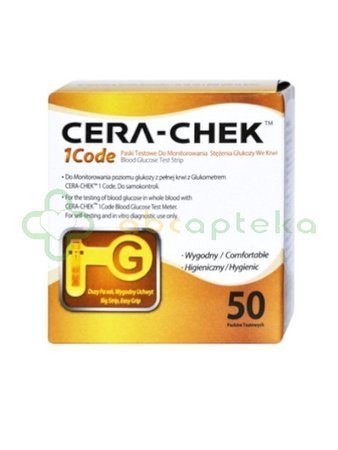 Cera-Chek 1 Code, paski testowe do glukometru, 50 sztuk