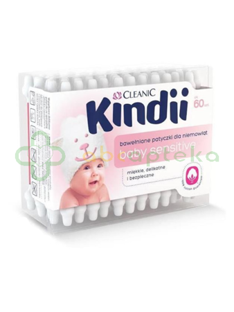 Cleanic Kindii, patyczki dla niemowląt, 60 sztuk