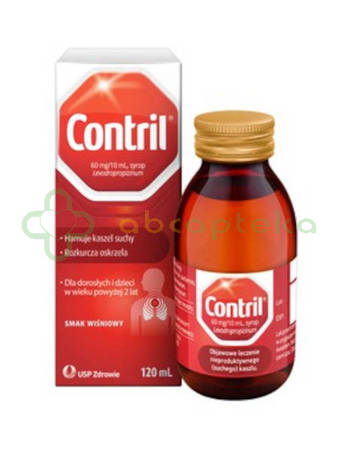 Contril, 0.06 g/10 ml, syrop, smak wiśniowy, 120 ml