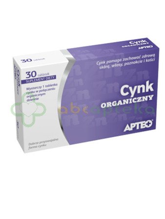 Cynk organiczny 30 tabletek | DATA WAŻNOŚCI 24.11.2024