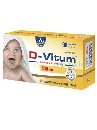 D-Vitum 400 j.m. dla niemowląt, 96 kapsułek twist-off