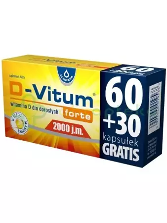 D-Vitum Forte 2000 j.m., 90 kapsułek
