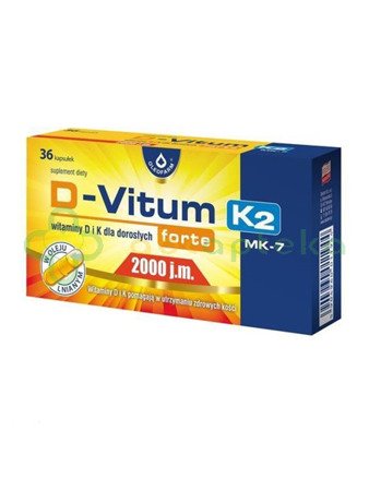 D-Vitum Forte 2000 j.m. K2, 36 kapsułek