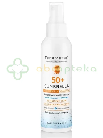 Dermedic, Sunbrella, mleczko ochronne dla dzieci w sprayu SPF 50+ , 150 ml