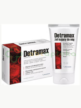 Detramax 600 mg, 60 tabletek + Detramax żel, 75 ml