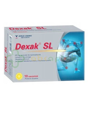 Dexak SL, 25 mg, granulki do sporządzania roztworu doustnego, 10 saszetek
