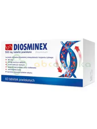 Diosminex, 500 mg, 60 tabletek powlekanych