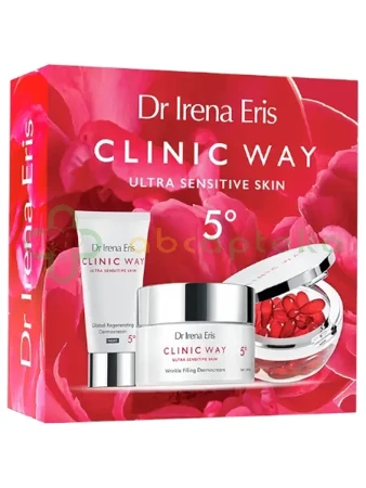 Dr Irena Eris Clinic Way 5°,  zestaw dermokrem na dzień SPF20, 50 ml + dermokrem na noc, 30 ml + dermokapsułki, 30 szt