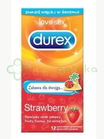 Durex Strawberry Emoji prezerwatywy, 12 sztuk