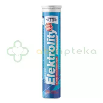 Elektrolity, smak tropikalny, Vitter Blue, 20 tabletek musujących