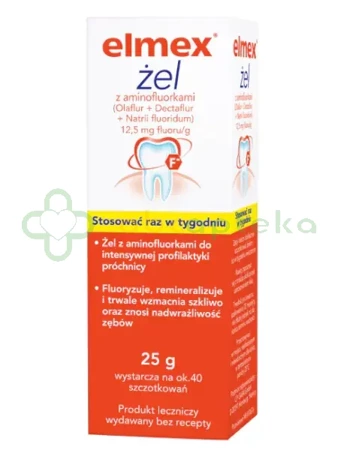 Elmex, żel z aminofluorkiem 12,5 mg fluoru/g, 25 g