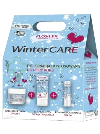 FLOS-LEK Winter Care zestaw (zimowy krem ochronny 50 ml + krem do rąk 50 ml + pomadka SPF20  4 g