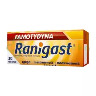 Famotydyna Ranigast 20 mg, 30 tabletek