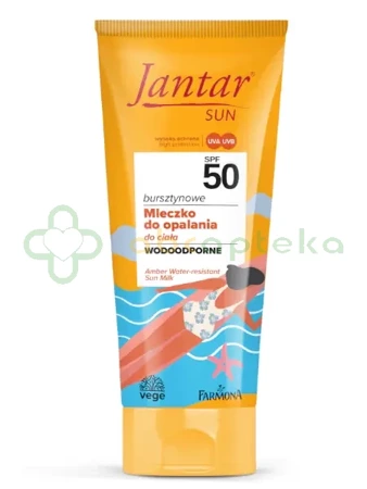 Farmona Jantar, Sun bursztynowe wodoodporne mleczko do opalania SPF 50, 200 ml