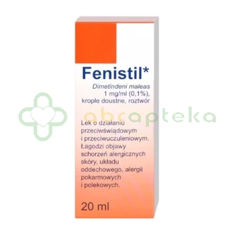 Fenistil 1 mg/ml /im.Delfarma, 20 ml, DATA WAŻNOŚCI 30.04.2024 