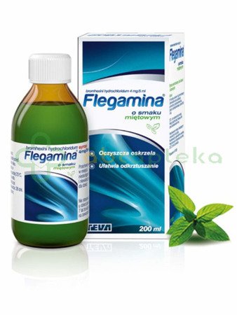 Flegamina, 4 mg/5 ml, syrop o smaku miętowym, 200 ml