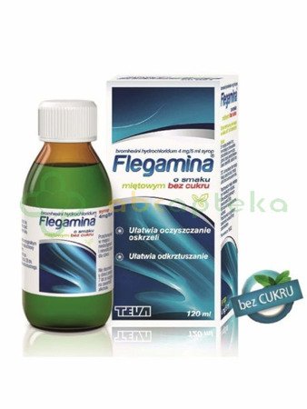 Flegamina 4 mg/5 ml syrop o smaku miętowym bez cukru 120 ml