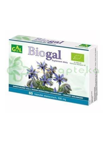 GAL Biogal, zimnotłoczony olej z nasion ogórecznika lekarskiego, 60 kapsułek elastycznych
