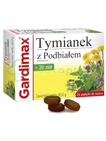 Gardimax Tymianek i Podbiał+zioła,  24 pastylki