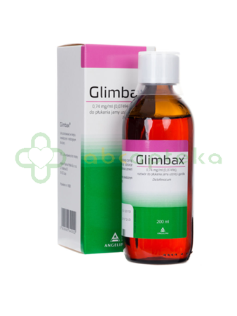 Glimbax, 0,74 mg/ml, roztwór do płukania jamy ustnej i gardła, 200 ml