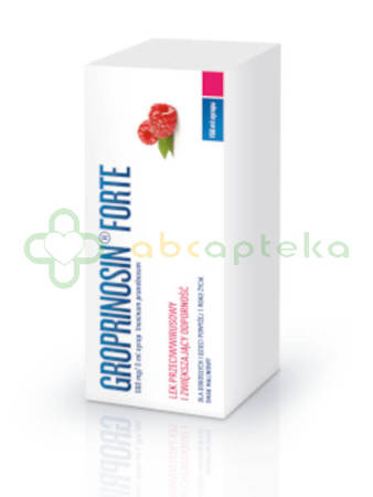 Groprinosin Forte, syrop, smak malinowy, 500 mg/5 ml, 150 ml