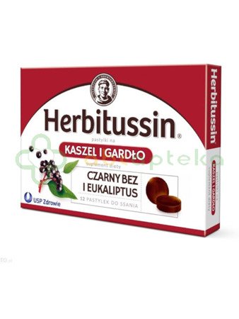 Herbitussin Kaszel i Gardło, 12 pastylek do ssania