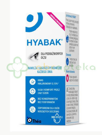 Hyabak, 0,15%, krople do oczu, 10 ml, DATA WAŻNOŚC 31.10.2022r.