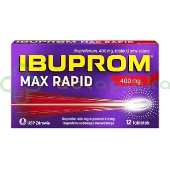 Ibuprom Max Rapid 400 mg, 12 tabletek powlekanych