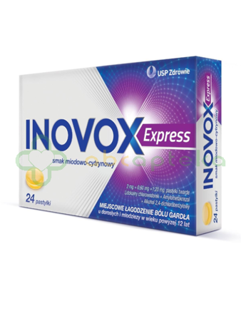 Inovox Express, smak miodowo-cytrynowy, 24 pastylki