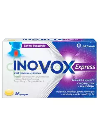 Inovox Express, smak miodowo-cytrynowy, 36 pastylek