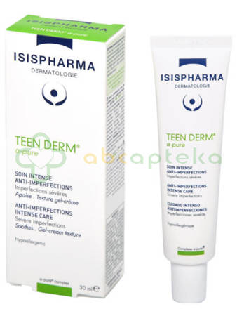 Isispharma Teen Derm α-pure, krem zwalczający zmiany zapalne skóry trądzikowej, 30 ml