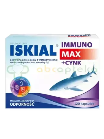 Iskial Immuno max + cynk, 120 kapsułek, DATA WAŻNOŚCI 01.06.2024 