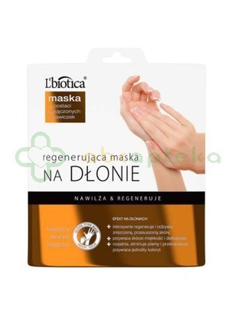 L'Biotica Home Spa, maska regenerująca na dłonie, nasączone rękawiczki, 26 g