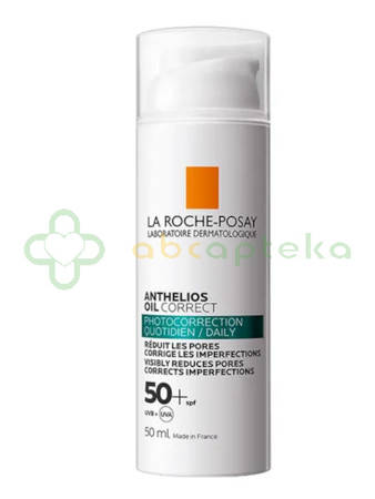 La Roche-Posay Anthelios Oil Correct, żel-krem do twarzy, skóra tłusta i mieszana, SPF 50+, 50 ml