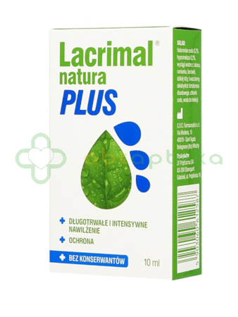 Lacrimal Natura Plus, krople do oczu, 10 ml