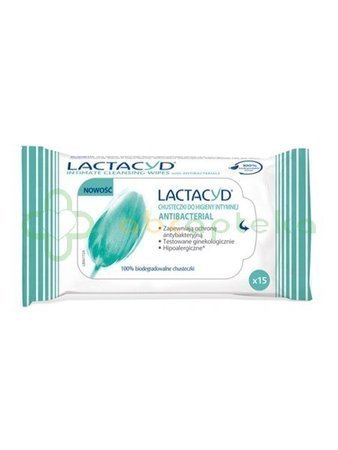 Lactacyd Antybacterial chusteczki do higieny intymnej 15 sztuk